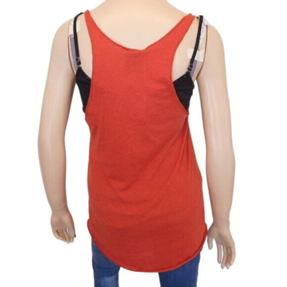 Obey Posse Orange Retro Logo Scoop Neck Racerback Tank Top - Picture 6 of 8